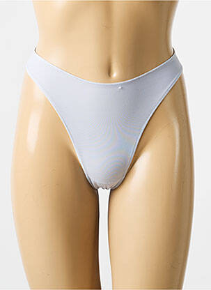 Tanga efect material satinat gri LEJABY femeie