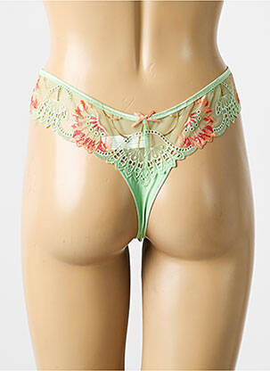 Tanga efect material satinat verde SIMONE PERELE femeie
