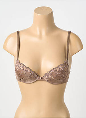 Sutien efect material satinat top sutien modelat culoare piersică LISE CHARMEL femeie