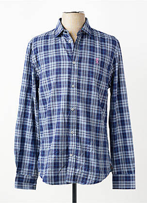 Cămașă cu mâneci lungi imprimeu scoțian albastru VICOMTE ARTHUR homme