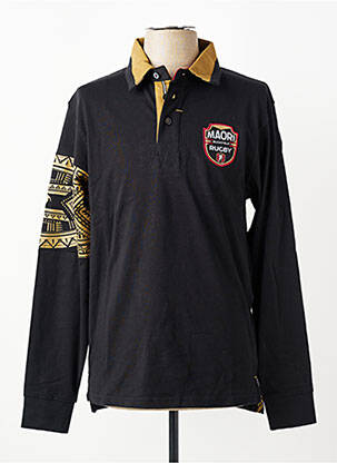 Polo serigrafie mâneci lungi negru RUCKFIELD bărbat