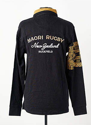 Polo serigrafie mâneci lungi negru RUCKFIELD bărbat