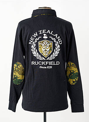 Polo serigrafie mâneci lungi negru RUCKFIELD bărbat