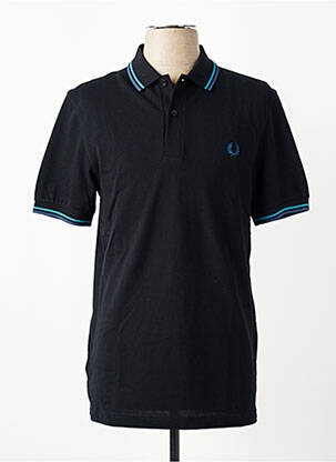 Polo elasticitate mâneci scurte negru FRED PERRY homme
