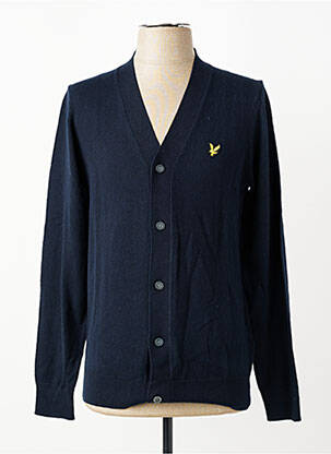 Vestă cu mâneci lungi guler în v albastru LYLE & SCOTT bărbat