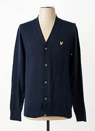 Vestă cu mâneci lungi guler în v albastru LYLE & SCOTT homme