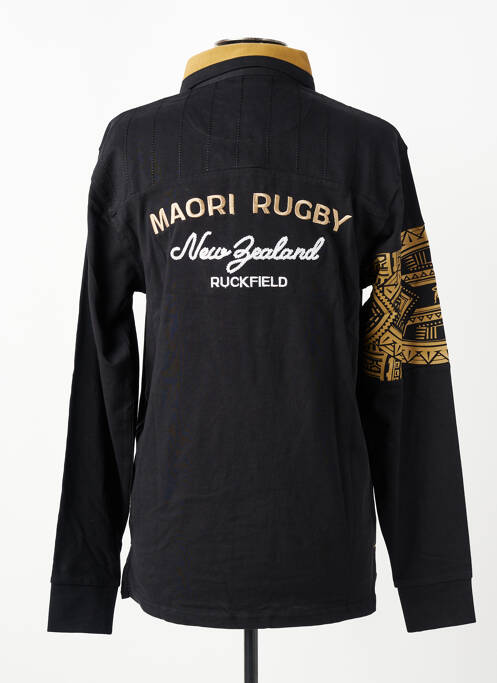Polo mâneci lungi mâneci lungi negru RUCKFIELD homme
