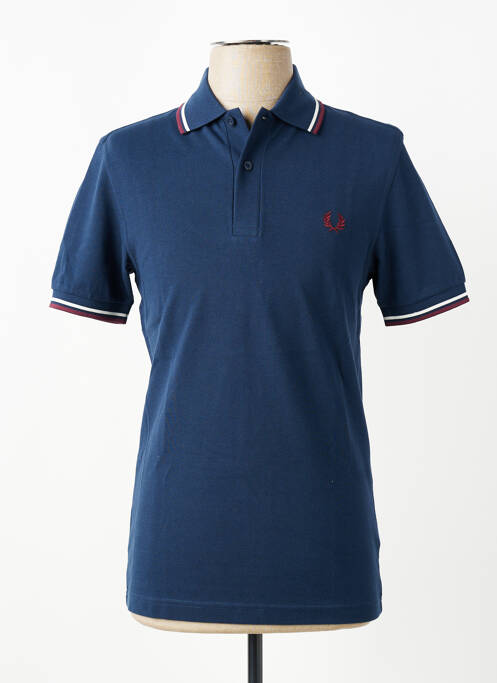 Tricou guler în v mâneci scurte albastru FRED PERRY femme