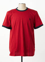 Tricou broderie mâneci scurte roșu FRED PERRY homme