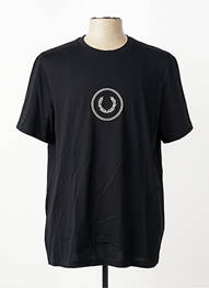 Tricou broderie mâneci scurte negru FRED PERRY homme