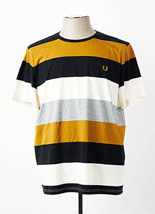 Tricou broderie mâneci scurte negru FRED PERRY homme