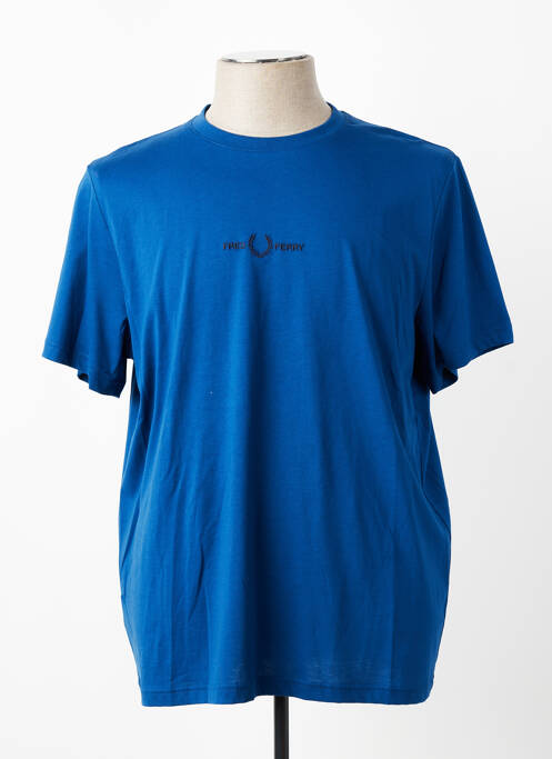 Tricou croială cambrată mâneci scurte albastru FRED PERRY homme
