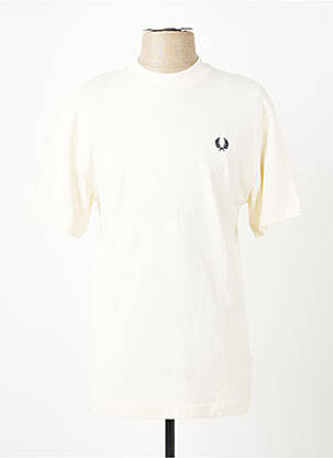 Tricou broderie mâneci scurte bej FRED PERRY homme