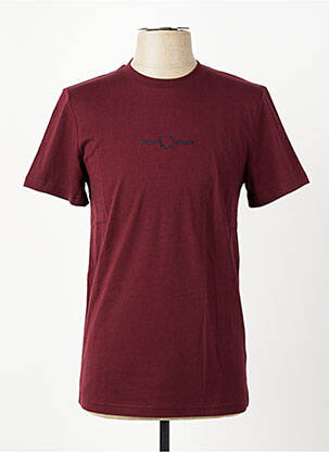 Tricou broderie mâneci scurte roșu FRED PERRY homme