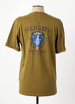 Tricou broderie mâneci scurte verde RUCKFIELD bărbat