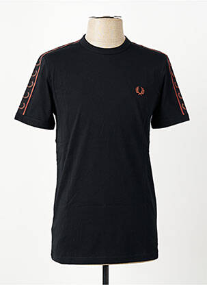 Tricou broderie mâneci scurte negru FRED PERRY bărbat