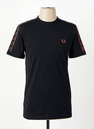 Tricou broderie mâneci scurte negru FRED PERRY homme