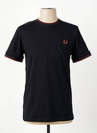 Tricou broderie mâneci scurte negru FRED PERRY homme