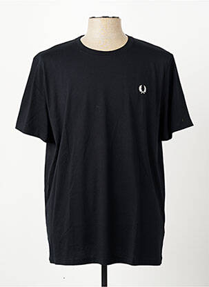 Tricou broderie mâneci scurte negru FRED PERRY homme