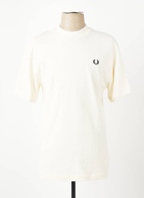Tricou broderie mâneci scurte bej FRED PERRY homme