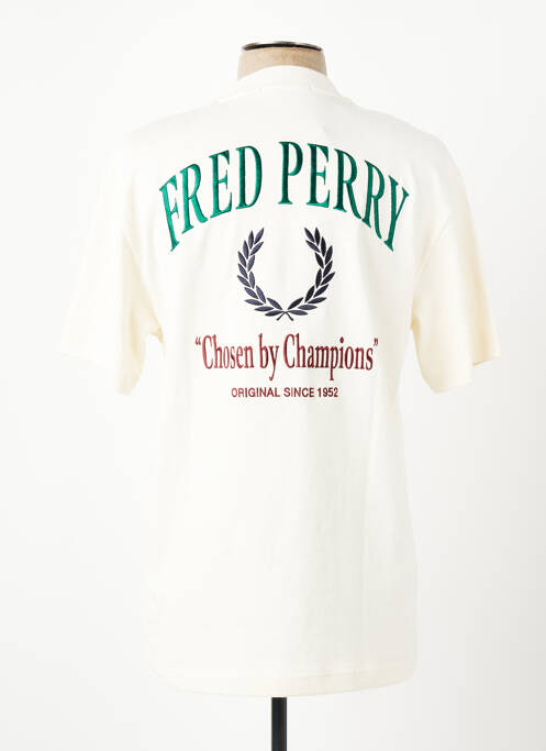 Tricou broderie mâneci scurte bej FRED PERRY homme