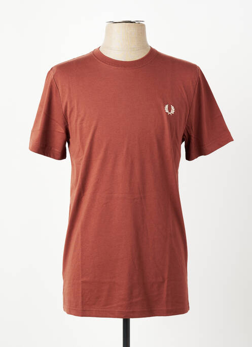 Tricou broderie mâneci scurte maro FRED PERRY homme