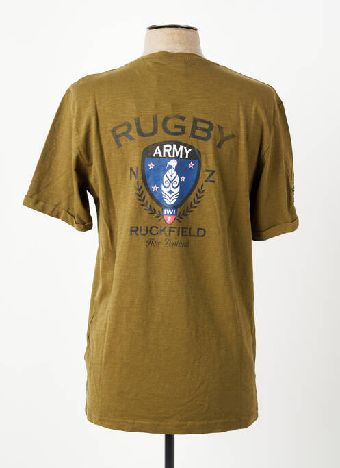 Tricou broderie mâneci scurte verde RUCKFIELD homme
