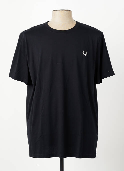Tricou broderie mâneci scurte negru FRED PERRY homme