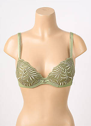 Sutien efect material satinat top sutien push-up verde AUBADE femeie