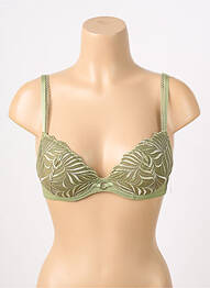 Sutien efect material satinat top sutien push-up verde AUBADE femme