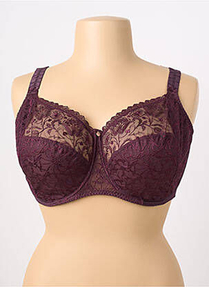 Sutien efect material satinat sutien cupe întregi cu decolteu înalt violet EMPREINTE femeie