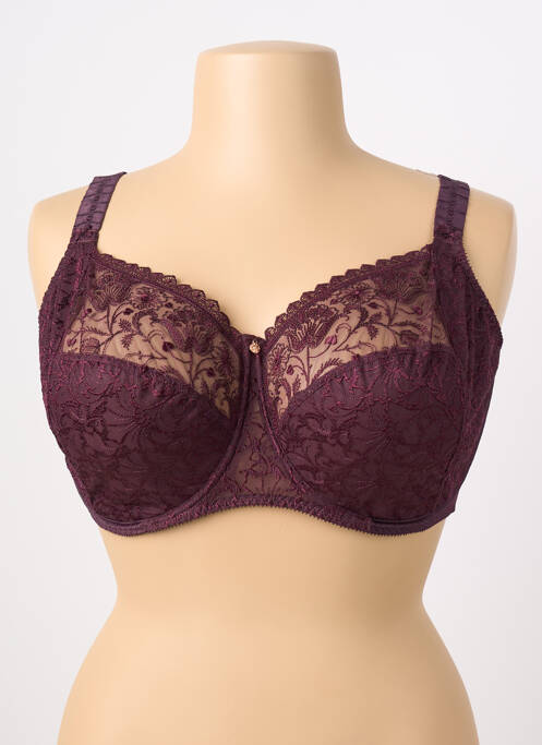 Sutien efect material satinat sutien cupe întregi cu decolteu înalt violet EMPREINTE femme