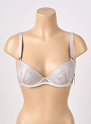 Sutien efect material satinat top sutien push-up gri AUBADE femeie