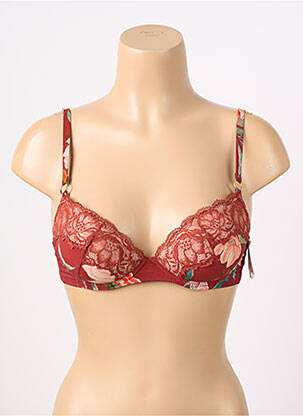 Sutien efect material satinat top sutien push-up maro AUBADE femeie