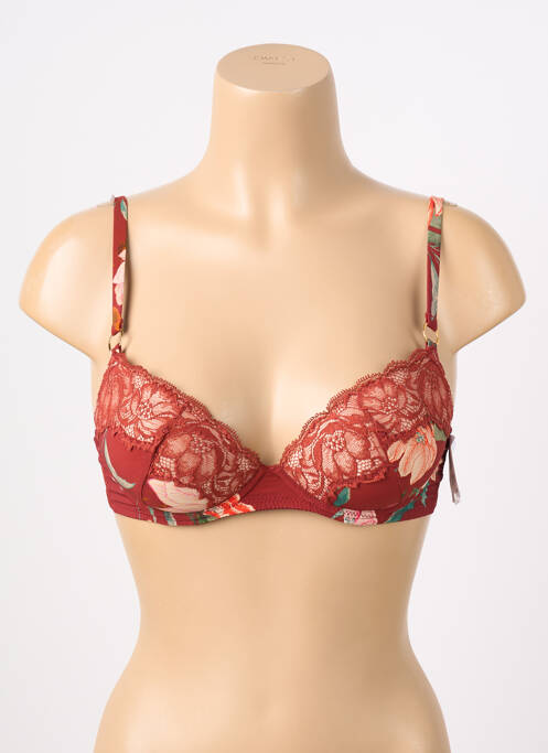 Sutien efect material satinat top sutien push-up maro AUBADE femme