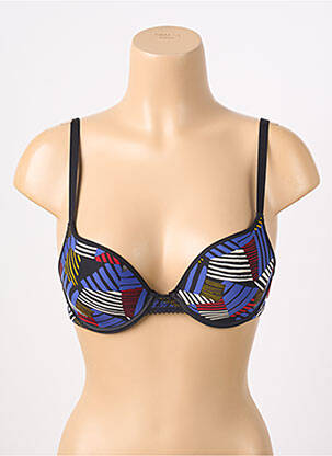 Sutien efect material satinat top sutien push-up albastru PASSIONATA femeie