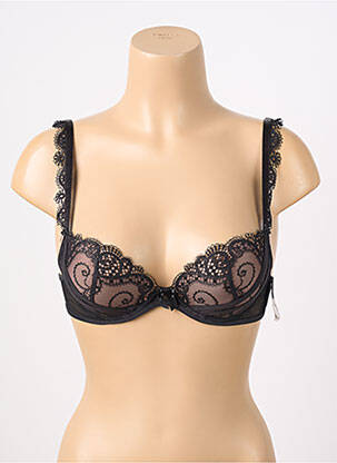 Sutien efect material satinat top sutien push-up negru AUBADE femeie