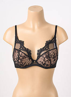 Sutien efect material satinat top sutien push-up negru AUBADE femeie