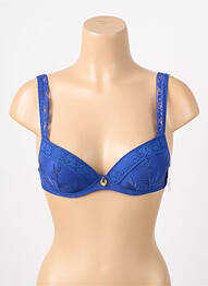 Sutien efect material satinat sutien balconet cu decolteu înalt albastru AUBADE femme