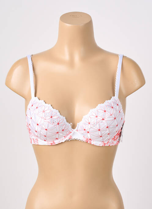Sutien efect material satinat sutien cu susținere înaltă și burete detașabil alb AUBADE femme