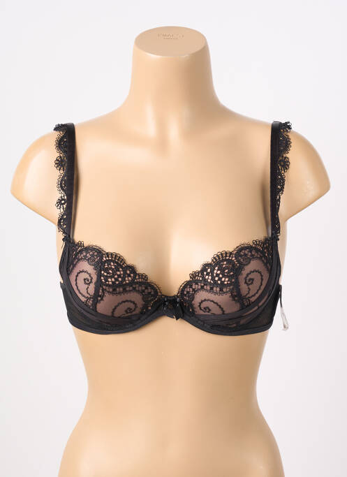 Sutien efect material satinat top sutien push-up negru AUBADE femme