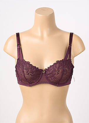 Sutien efect material satinat sutien cupe întregi cu decolteu înalt violet AUBADE femeie