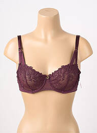 Sutien efect material satinat sutien cupe întregi cu decolteu înalt violet AUBADE femme