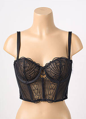 Sutien efect material satinat sutien cupe întregi cu decolteu înalt negru AUBADE femeie