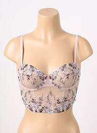 Sutien efect material satinat sutien cupe întregi cu decolteu înalt roz TRIUMPH femme
