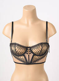 Sutien efect material satinat sutien cupe întregi cu decolteu înalt negru AUBADE femme