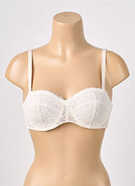 Sutien efect material satinat sutien cupe întregi cu decolteu înalt bej PASSIONATA femme