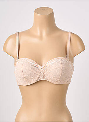 Sutien efect material satinat sutien cupe întregi cu decolteu înalt roz PASSIONATA femeie