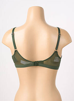 Sutien efect material satinat sutien cupe întregi cu decolteu înalt verde LOU femeie