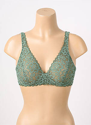 Sutien efect material satinat sutien cupe întregi cu decolteu înalt verde CALIDA femeie